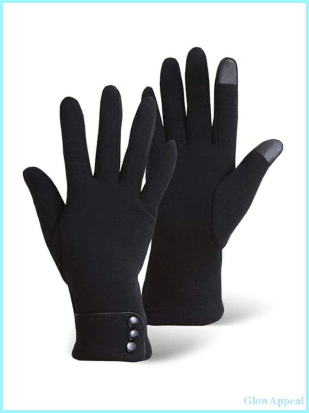 Touchscreen Fleece Gloves for Women - Winter Tech Gloves with 3-Button Design